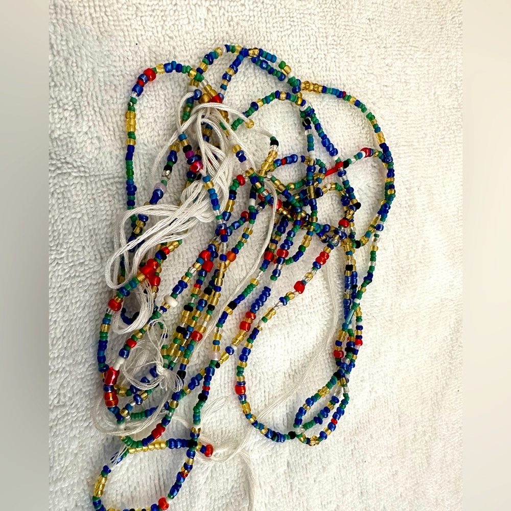 Multicolored Two Strands Waist Beads